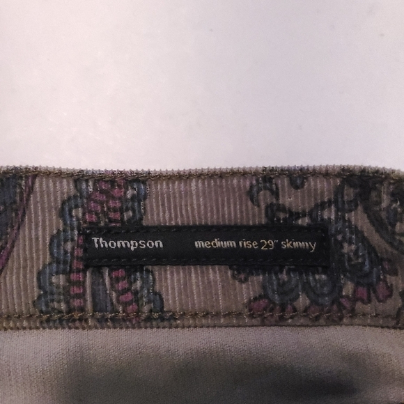 Citizens Of Humanity Thompson Paisley Corduroy Mid Rise Skinny Pants 26 Hippie - Picture 7 of 13